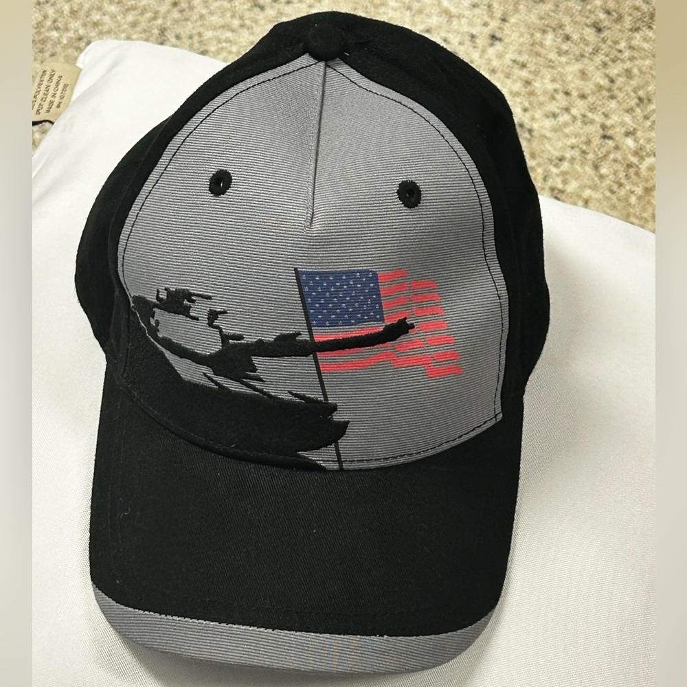 LA Police Gear Tank Black Gray Cap American Flag Design Patriotic adjustable